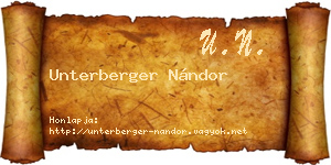 Unterberger Nándor névjegykártya
